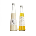 Hot Sale Triangle Conic Shape 250ml/330ml Narrow Mouth Clear Glass Beverage Bottle Metal Twist Screw Cap for Soda Juice Milk Tea