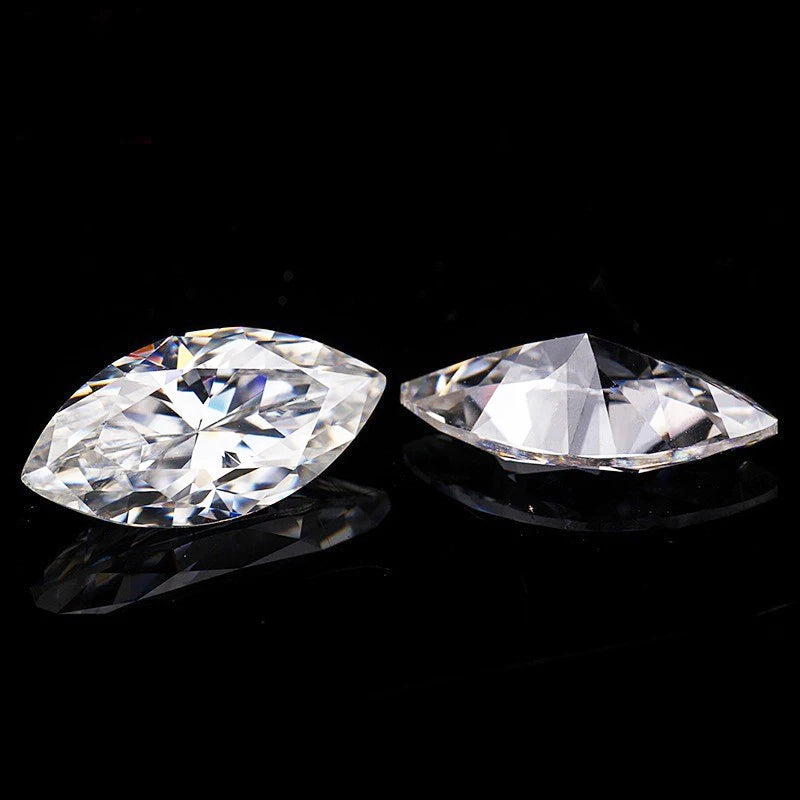 Marquise Shape 3X1.5mm ~ 14X7mm Synthetic Stone White D VVS Moissanite Diamond