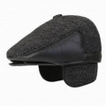 Wool Hat Men's Old Hat Thick Warm Ear protection Big Button Dad Grandpa Warm Cap Grandad Driving Cap