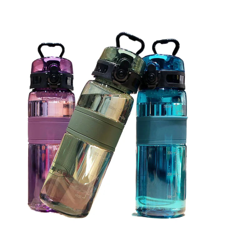 500ml Sports Water Bottle BPA Free Portable Leak-proof With Tea Filter Tour Gym Outdoor Sports Transparent Cup