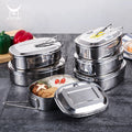 American Style Stainless Steel Premium Lunchbox Metal School Bento Lunch Box with Lid