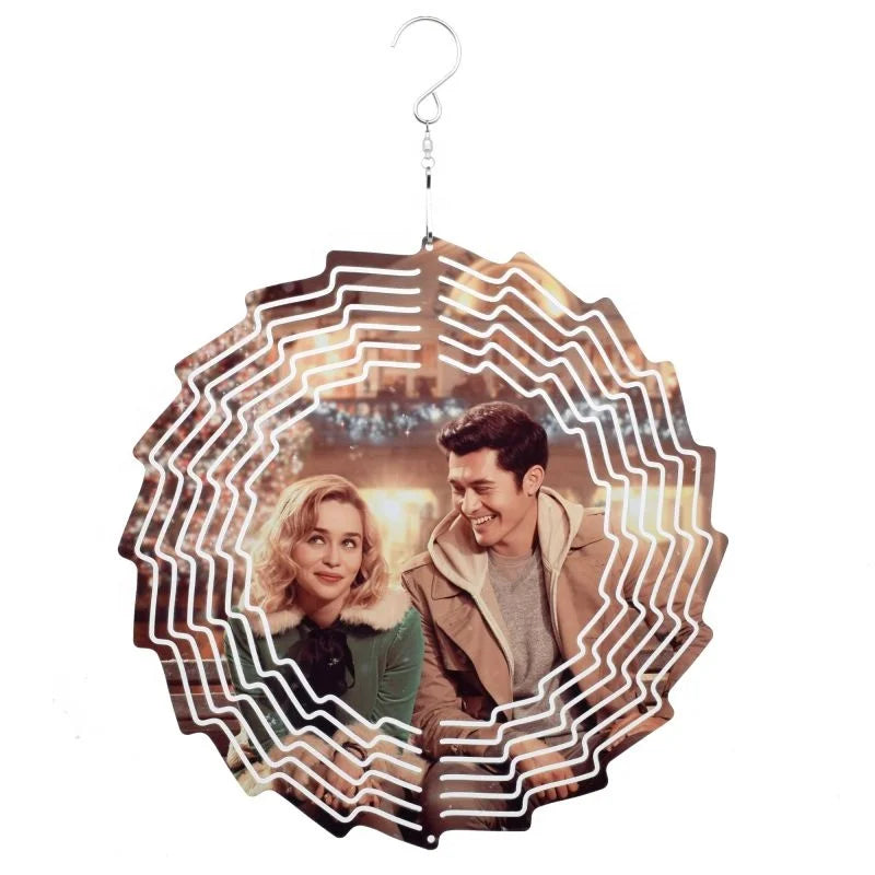Qualisub 8inch 10inch Various Shapes Aluminum Wind Chimes Wind Spinner Sublimation Wind Spinners Blanks for Custom Printing