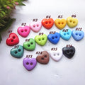 Classic Colorful 6mm Heart Mini Buttons for Craft 16 Colors Plastic Small Doll Clothing Accessories Wholesale Low MOQ