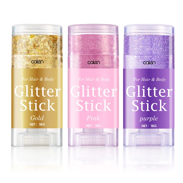 Private Label Shiny and Wonderful Gkitter Stick with Natural Scent and Herbal Ingredients 18g for Hair and Body