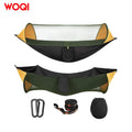 WQ Camping Hammock with Mosquito Bug Netting Packable Hammock with Tree Straps and Carabiners