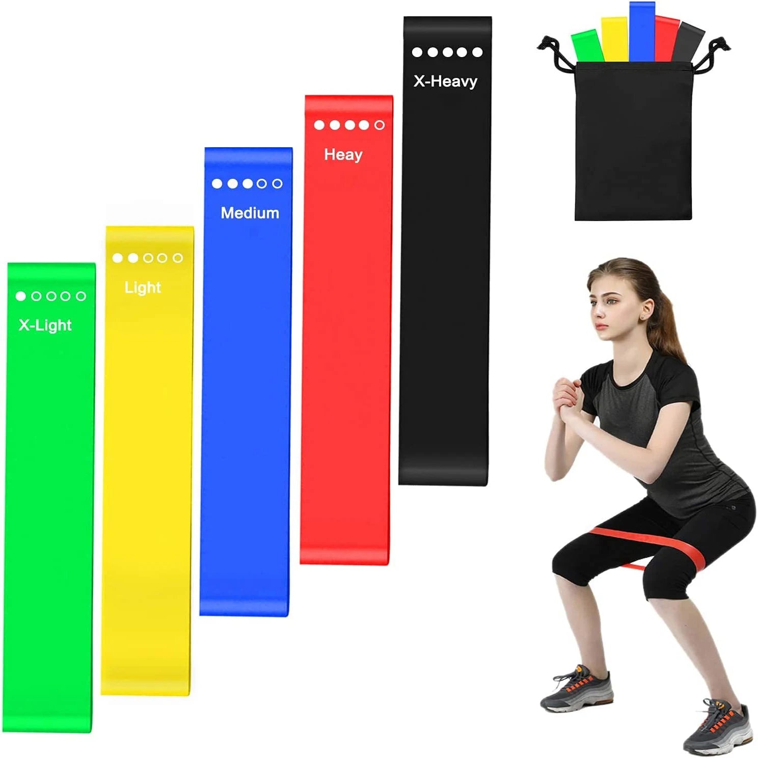 Libenli China Supplier Outdoor Sports Exercise Fitness Gym Color Coded Different Levels Rubber Resistance Bands Loop Set