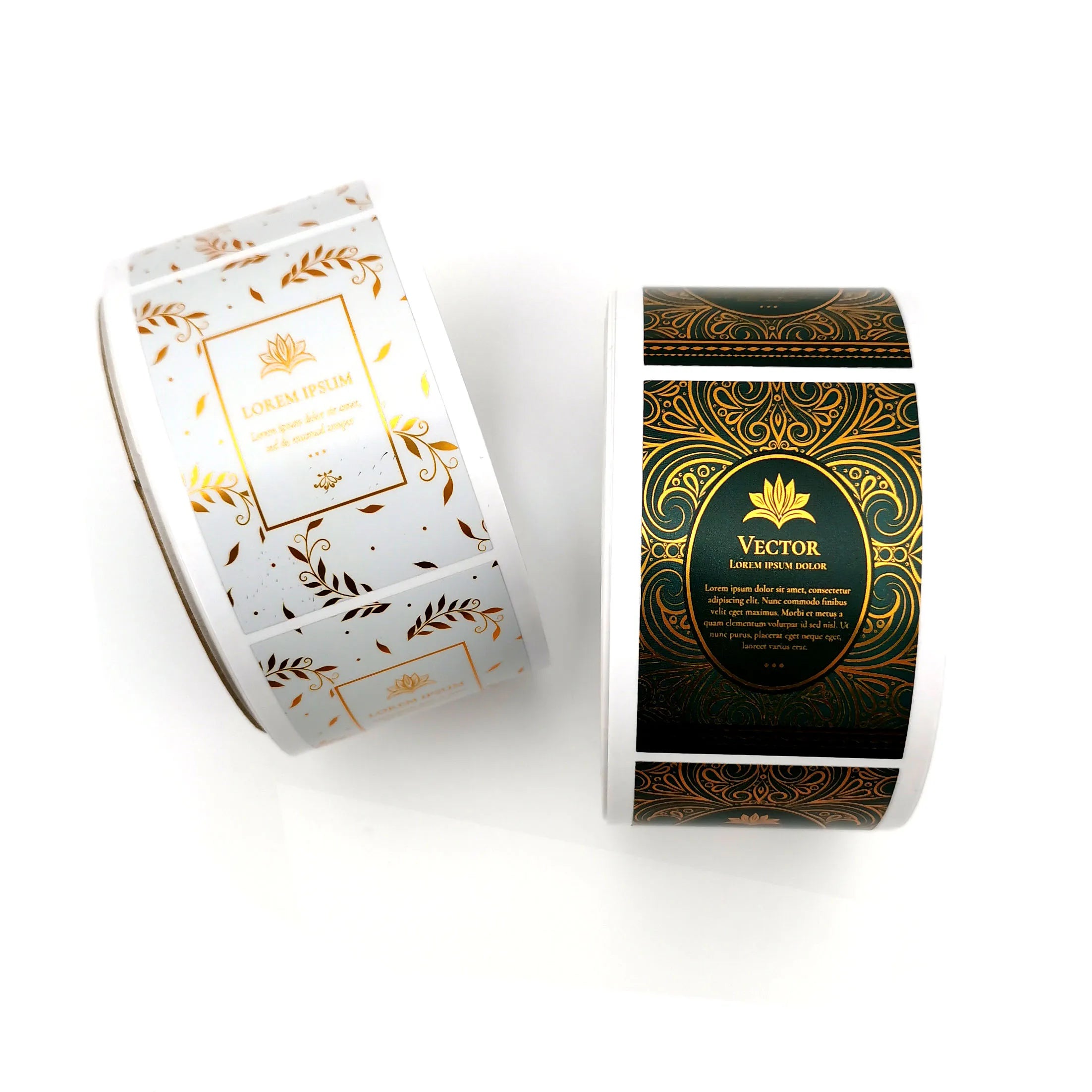 Custom Adhesive Vinyl Label Maker Hot Stamping Gold Foil Sticker Roll Clear Circle Shape for Candle and Craft Use