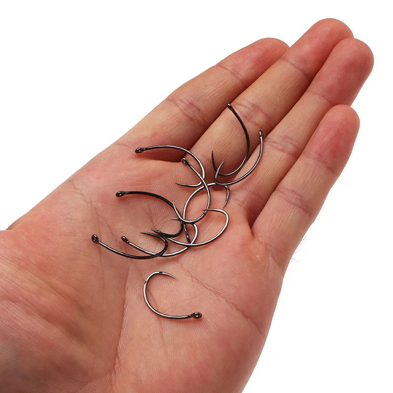 20pcs Non-barb Barbless Circle Carp Fishing Hooks 16#-6# Single Hook Barbless Circle Hooks