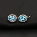N0074 Abiding Jewelry Hot Selling 925 Sterling Silver Natural Swiss Blue Topaz Costume Women Fashion Earring Ladies Jewelry