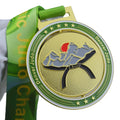Manufacturer Customized Gold Denver Classic Judo Jiu Jitsu Karate Taekwondo Championship Spinning Fighting Medal with Ribbon