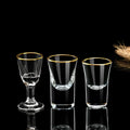 Custom Professional Service Wedding Luxury Shot Cup Tequila Glass Golden Side Small Bullet Glasses Liquor