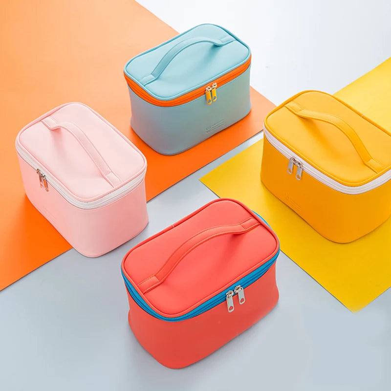 New Design PU Leather Toiletry Bag OEM Custom Cosmetic Storage Bag Waterproof Makeup Cases Promotional Gift Bag