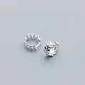Fresh Elegant Silver Leaves Branch Clip Earrings