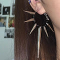 Punk Exaggerated Spike Cone Dangle Earrings Unisex Dark Thorn Geometric Hoop Earrings Hiphop Jewelry