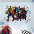 Children Cartoon Wall Decoration Self Adhesive Vinyl Stickers Removable Superhero Wall Sticker Decals for Kids Room