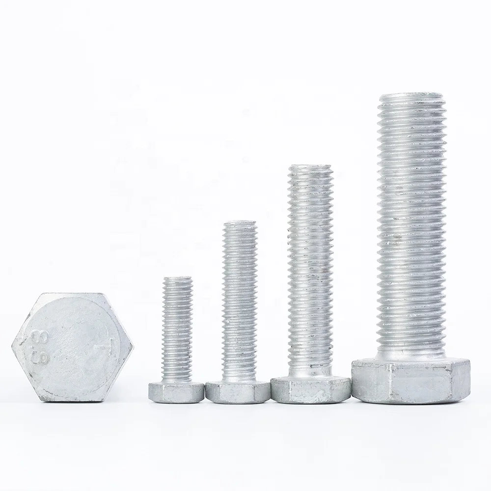 DIN933 Bolt Full Thread Galvanized Hex Head Bolt Carbon Steel 4.8/8.8 Grade OEM Factory Hex Bolt