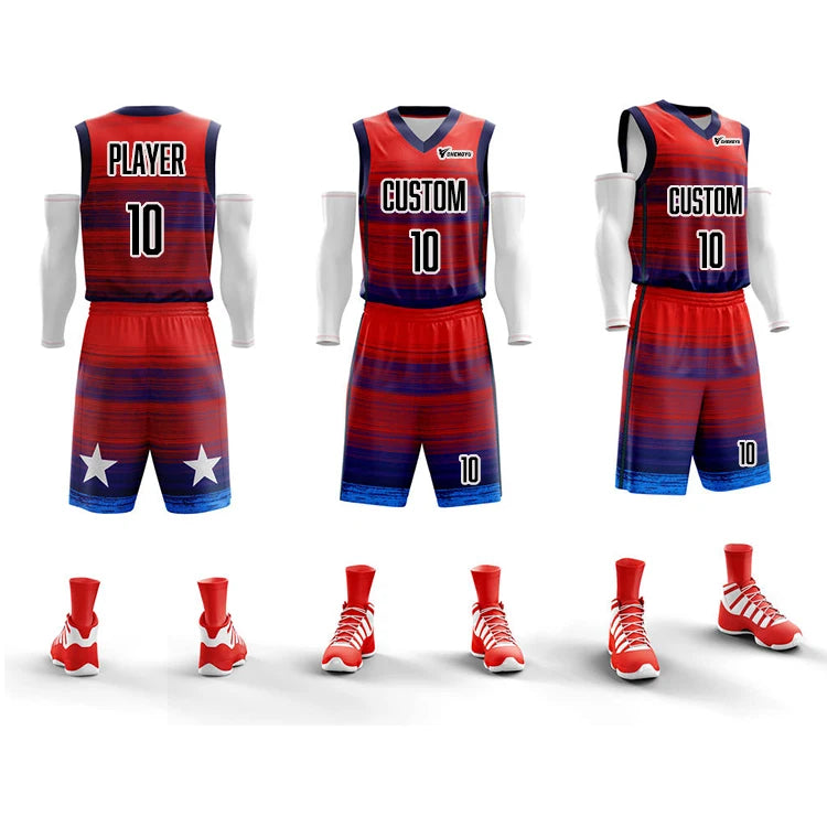 Wholesale Custom Logo Basketball Jersey Wear for Men Women Youth Kids Custom Team Name Sublimated Mesh Basketball Uniform Set