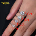 Classical  Cathedral Setting Women Wedding Pass Diamond Tester Moissanite 925 Sterling Silver 18K Gold Plated Engagement Ring