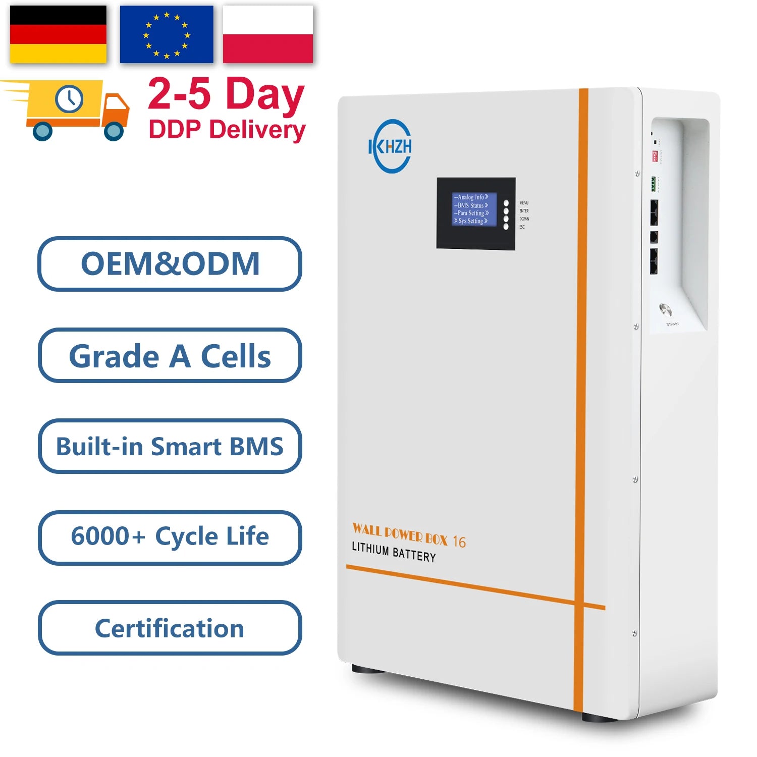 Home 15kwh Powerwall Lifepo4 Batteries 51.2v 300ah Power Wall Mounted Solar Energy Storage System Lithium Battery with BMS