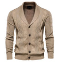 Custom Clothing Men Classic Long Sleeve Uniform Solid Color Knit Sweater Button V Neck Men Cardigan Sweater