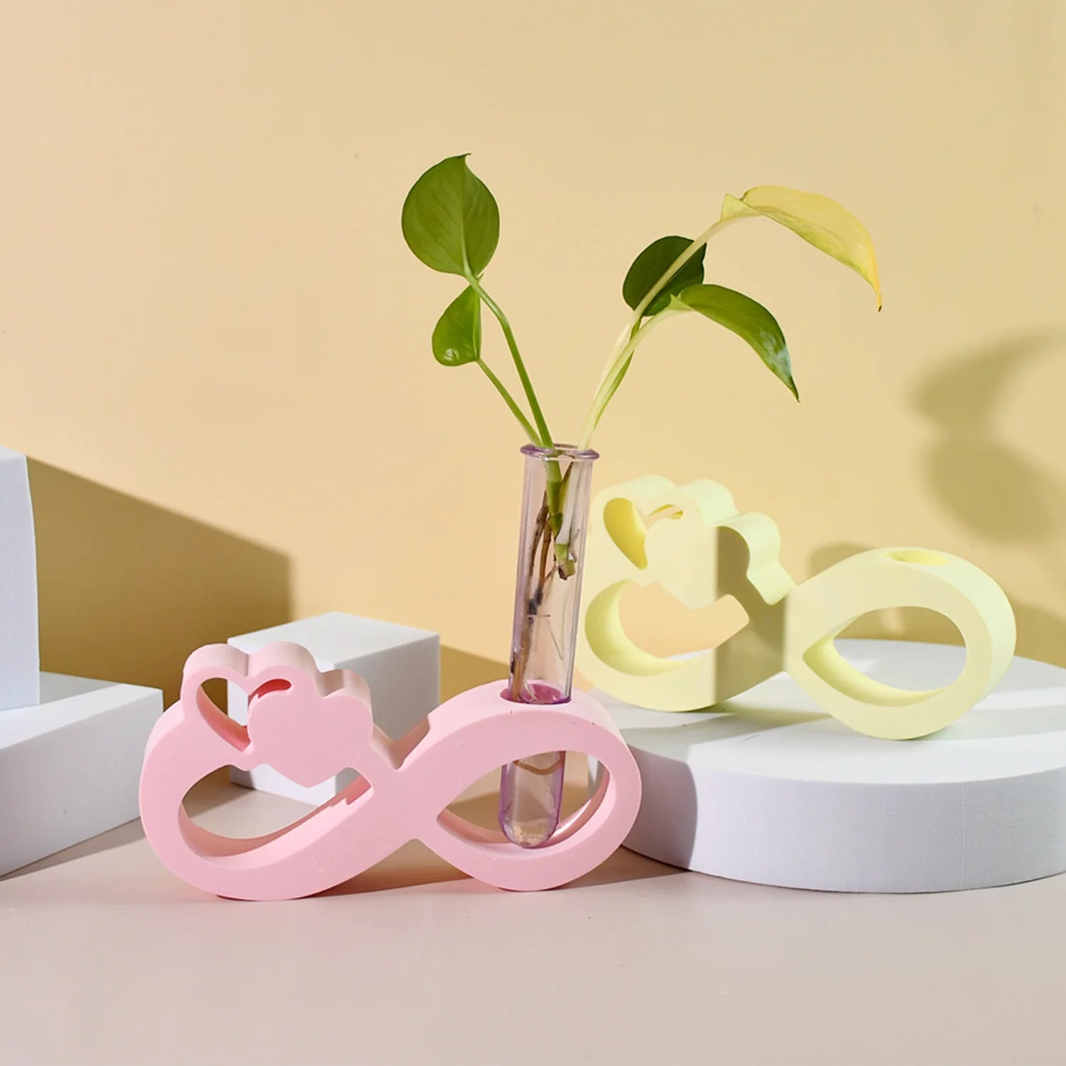 Infinite Love Hydroponic Test Tube Vase Silicone Mold Three-Dimensional Flower Arrangement Decoration Drops Glue Mold