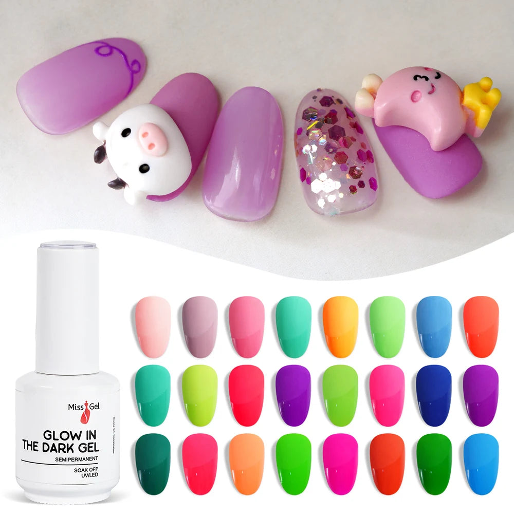 Missgel Glow in the Dark Gel Polish Wholesale Supplies Soak Off Gellish Esmalte En Uv-gel Gell Smalto Semipermanente Nail UV Gel