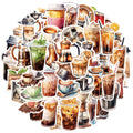 Newly 50Pcs Waterproof Cafe Graffiti Decals Drink Vintage Coffee Sticker