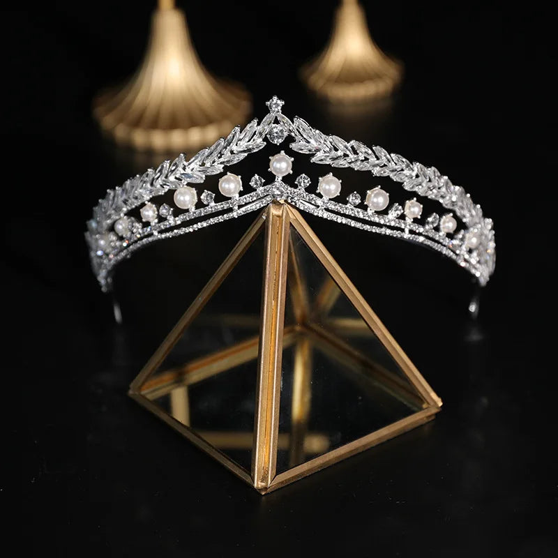 Bridal Crown Baroque Pearl High-end Luxury Vintage Alloy Wedding Phoenix Headband Crystal Rhinestone Photography