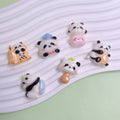 100pcs Cartoon Panda Figure Resin Cabochon Flatback for DIY Decoration Accessories Wholesale Ornament Bulk Supplier