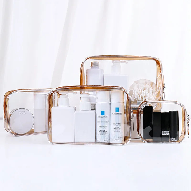 Custom Waterproof PVC Transparent Makeup Pouch Clear PVC Cosmetic Bags