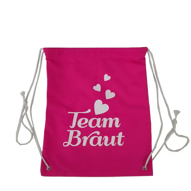 Reusable Recycled Red Custom Cotton Drawstring Bags Cotton with Printed logo