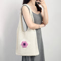 Single Shoulder Tote Bag for Women Summer Chic Vintage Floral Design Lightweight Crochet Knitted Beach Handbag Open Closure Type