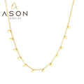 Ason Jewelry Fashion Gold Tiny Stainless Steel Heart Pendant Choker Necklace for Women Girls Party Gifts