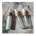 Refillable Plain White clear Frosted Glass Spray Bottle 10ml Perfume Bottle with Fine Mist Bamboo Sprayer