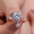 Hot Sale MSR-787 18k Rose Gold Ring for Women with Best Cutting Fashion Lab Diamond Ring Jewelry for Girls