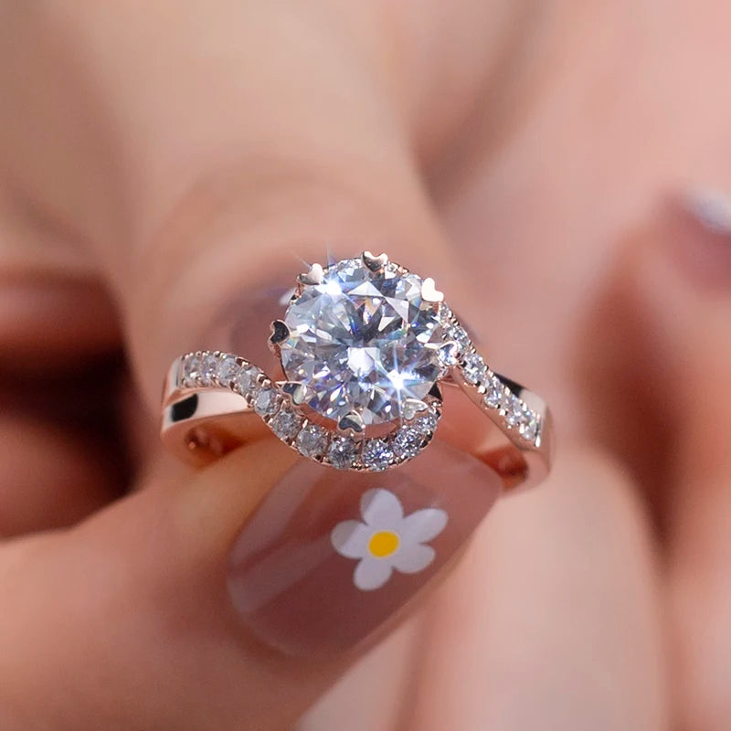 Hot Sale MSR-787 18k Rose Gold Ring for Women with Best Cutting Fashion Lab Diamond Ring Jewelry for Girls