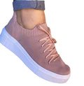 Best Selling Solid Color Thick Bottom Women's Sneakers Soft Running Shoes Walking Shoes Stretchy Skinny Ladies's Casual Shoes
