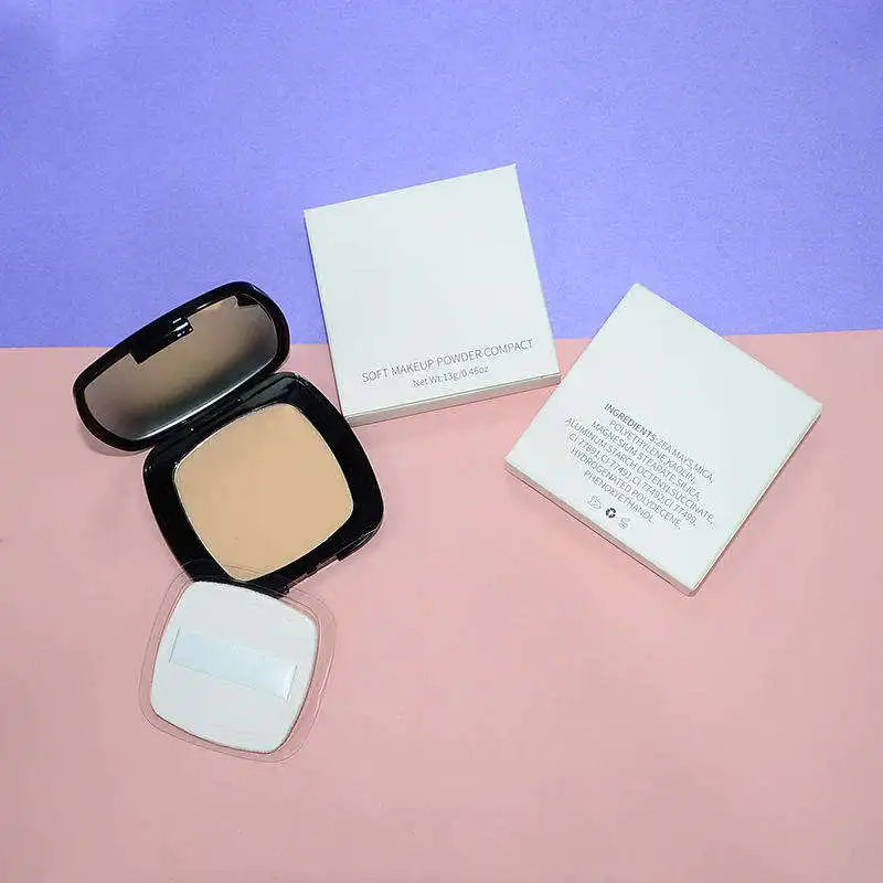 High Quality Portable Face Oil Control Cosmetic Full Coverage Foundation Makeup Pressed Powder