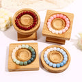 Black Walnut Beech Round square Jewellery Wooden Luxury  Wood Bracelet Holder Tray