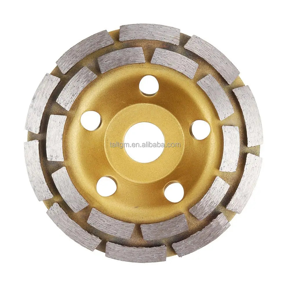 4inch Double Row Diamond Cup Surface Grinding Wheel Turbo Concrete Grinding Wheel Disc for Angle Grinder on Stone Concrete