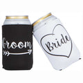 Hot Selling Cute Wedding Gifts Bride and Groom Novelty Can Cooler Combo Sleeve Beer Insulator Party Gift for Couple