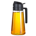 Luxury Kitchen Cooking Utensils 16oz/470ml Glass Bottle 2-in-1 Olive Oil Sprayer and Dispenser Bottles with Black Pump Cap