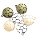 YuenZ 3 Colors 22*19mm Zinc Alloy Vintage Football Charm for Jewelry Making Ancient Silver Color Necklace Pendants Charm J451