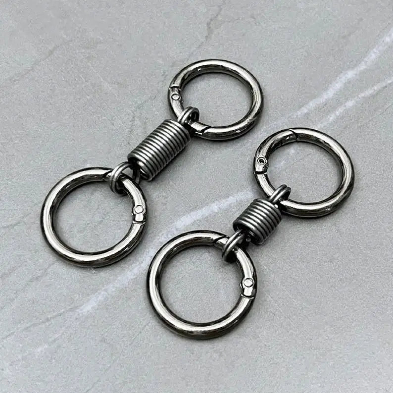 Promotion Detachable Key Holder Spring Loaded Double Loop Metal Key Chains Openable Key Rings Craft Bag Belt Strap Accessories