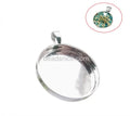 Beadsnice  925 Sterling Silver Pendant Setting  Round Pendant Blank Jewelry