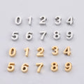 Hot Sale 0-9 Alphabet Number Pendant Charms Customized 8*6mm Gold Stainless Steel Charm for Necklace Bracelet Diy Jewelry Making