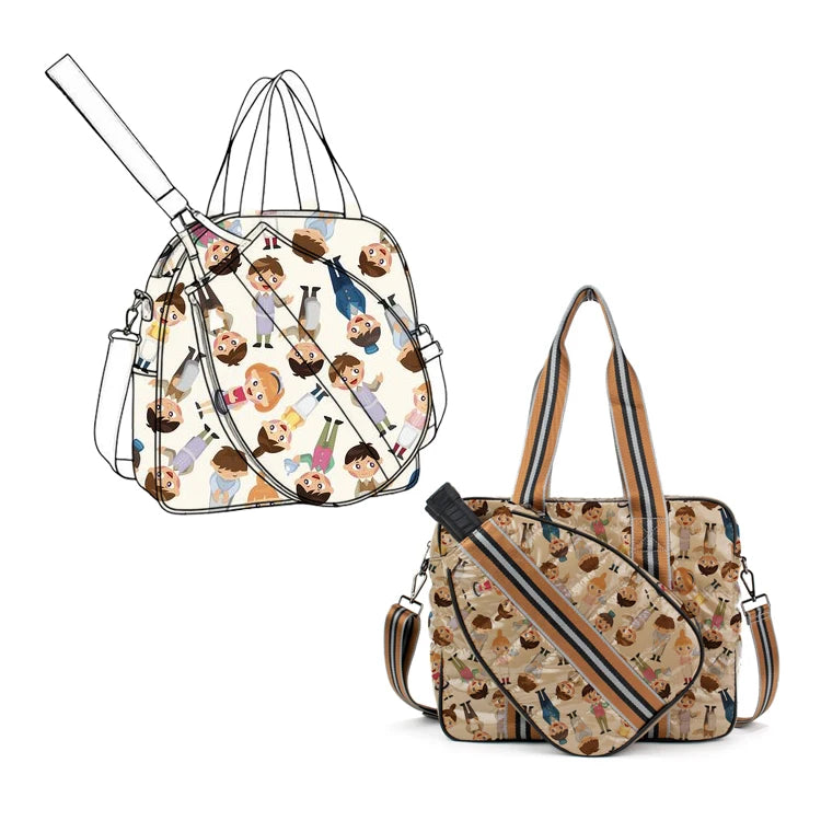 Custom Your Design New Pickleball Paddle Puffer Quilted Crossbody Women's Tote Bags Gym Sport Tennis Padel Bag Pickle Ball Bag