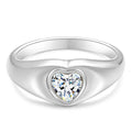 Factory Wholesale Ladies Engagement Wedding Fashion Jewelry Bands Heart Cut Cubic Zirconia Stainless Steel Rings for Women Gifts