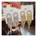 DAIHE 2024 Korean S925 Silver Needle Long Tassel Earrings Women Zircon Crystal Earrings Jewelry