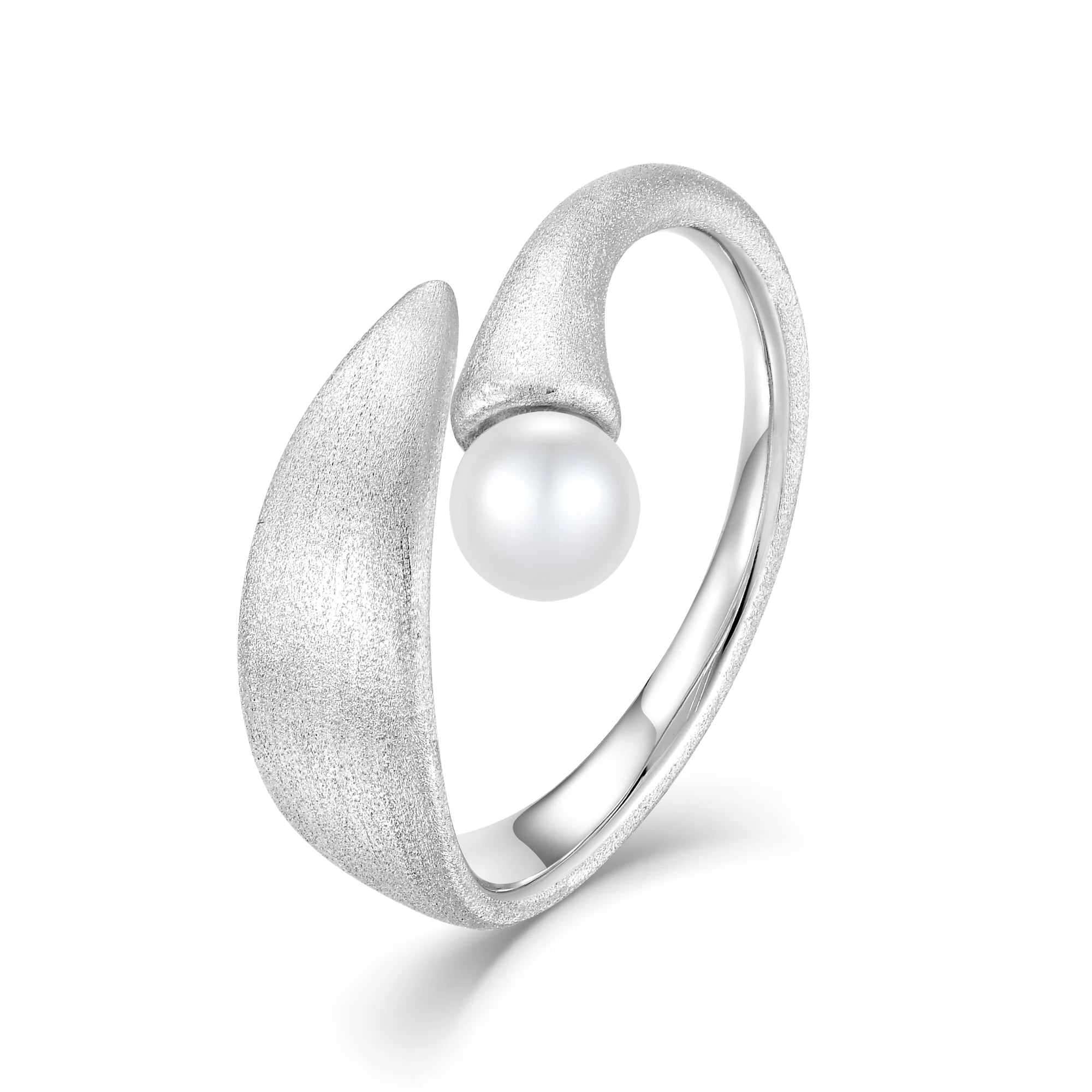 Women'S Silver Ring 925 High Quality White Shell Pearl Open Ring Classic Design Pearl Adjustable Fine Jewelry Ring Wholesale